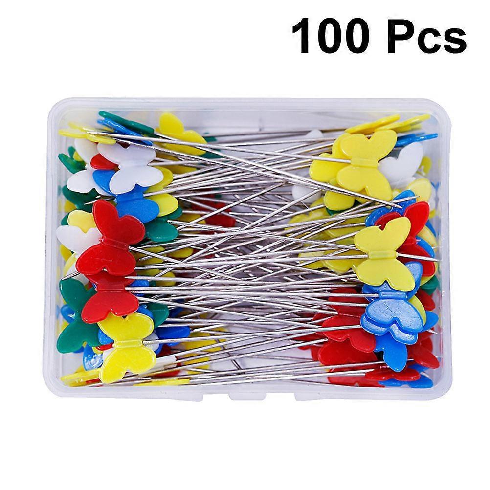 Straight Pin for Fabric Head Plastic Head Push Patchwork for Assorted Color 2.8×0.5×0.1in 200Pcs
