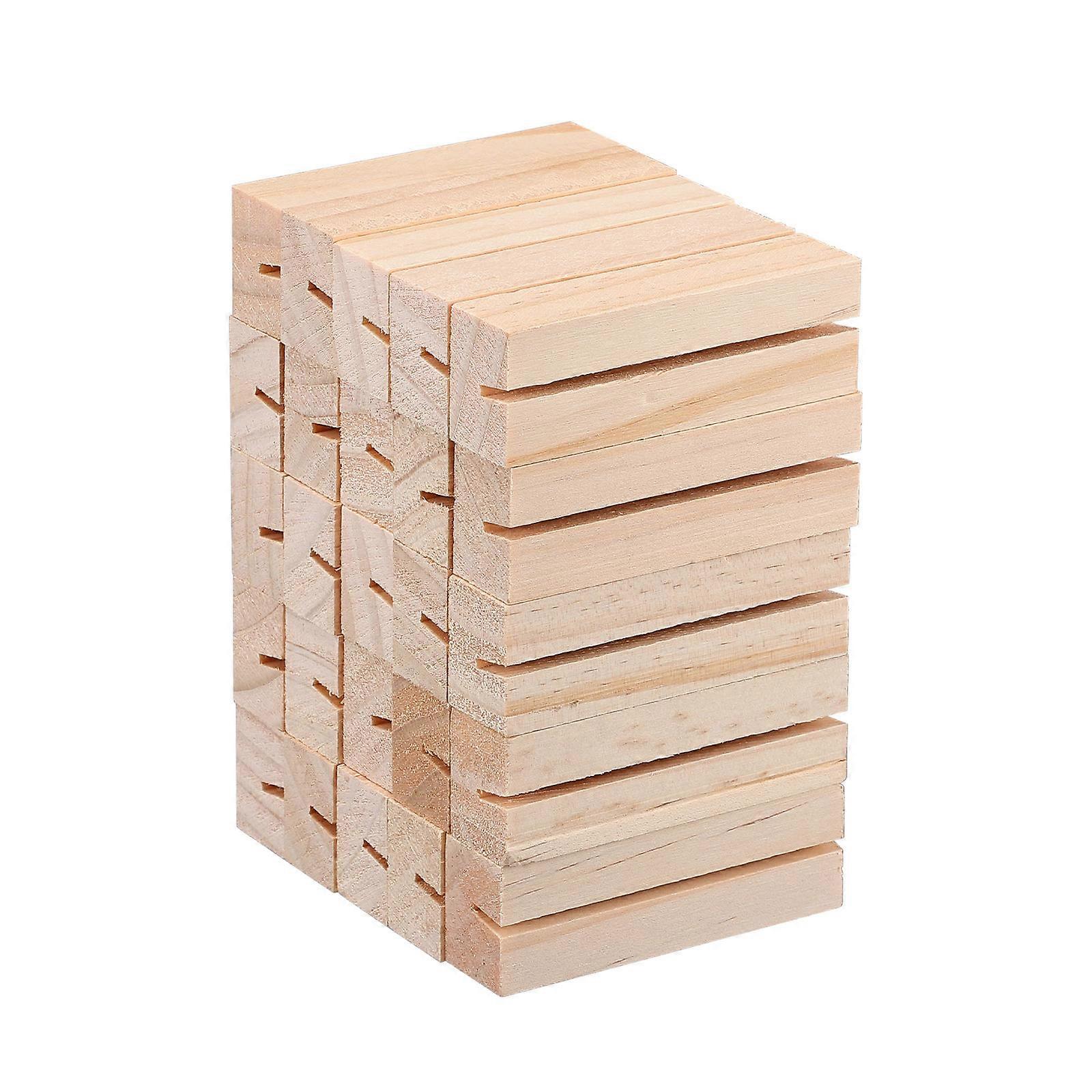 Rectangular Wooden Photo Stand for Office Use Beige Timber Holder with Flat Base 25pcs