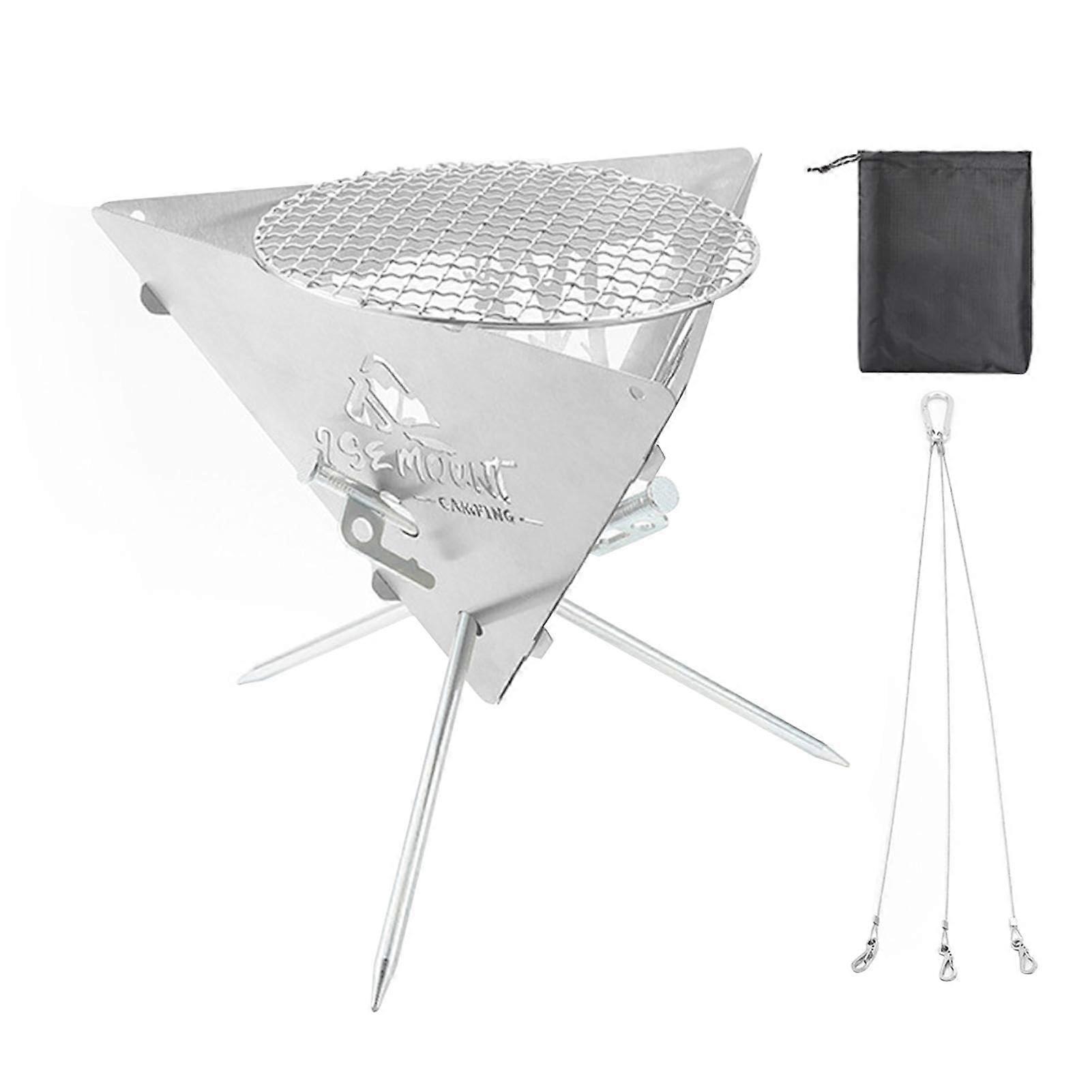 Portable Fire Pit Triangular Hanging Stove, Triangular Outdoor Oven For Camping, Barbecue, Travel Or Picnic