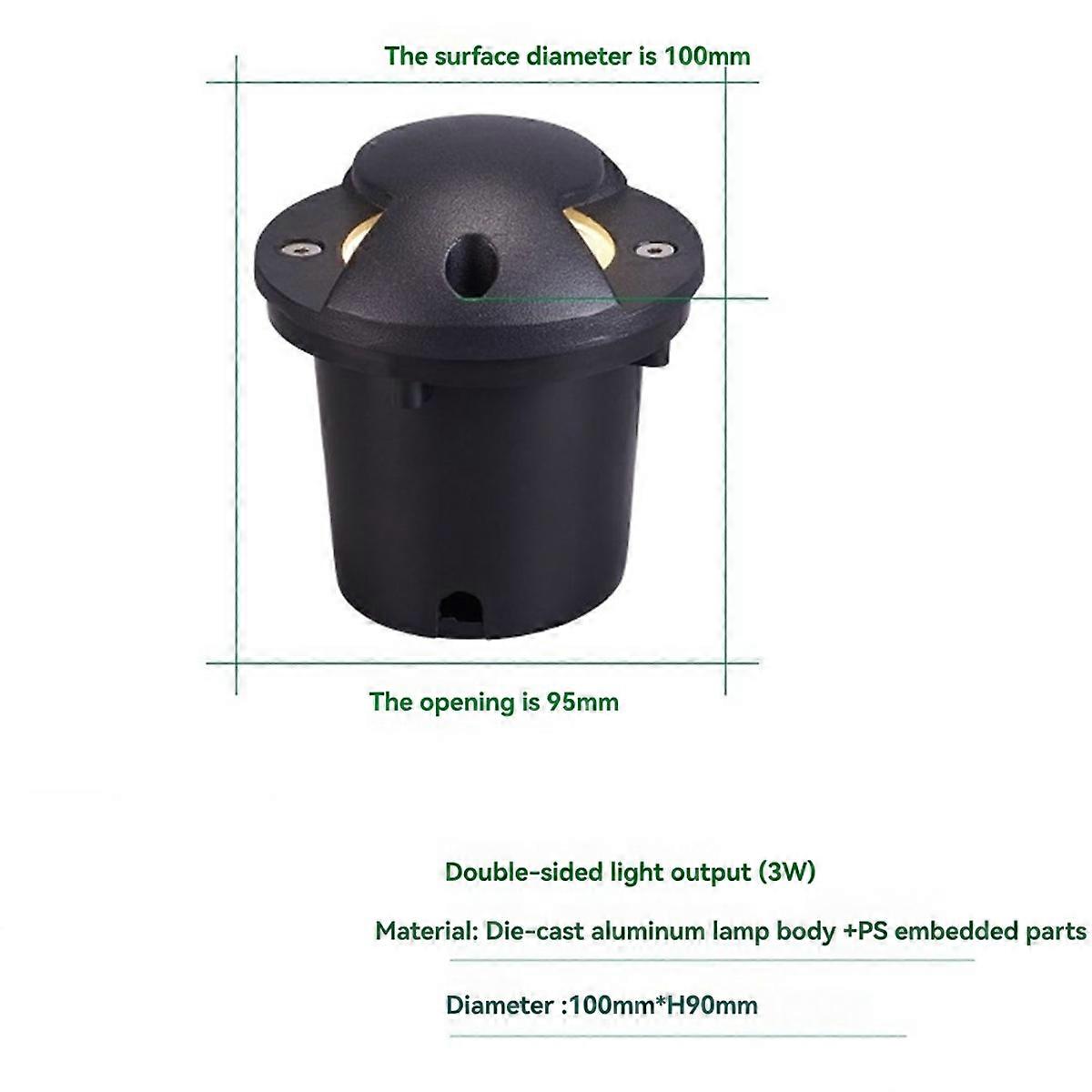 2 Side Recessed Underground Lamp LED Garden Light Spotlights DC24V