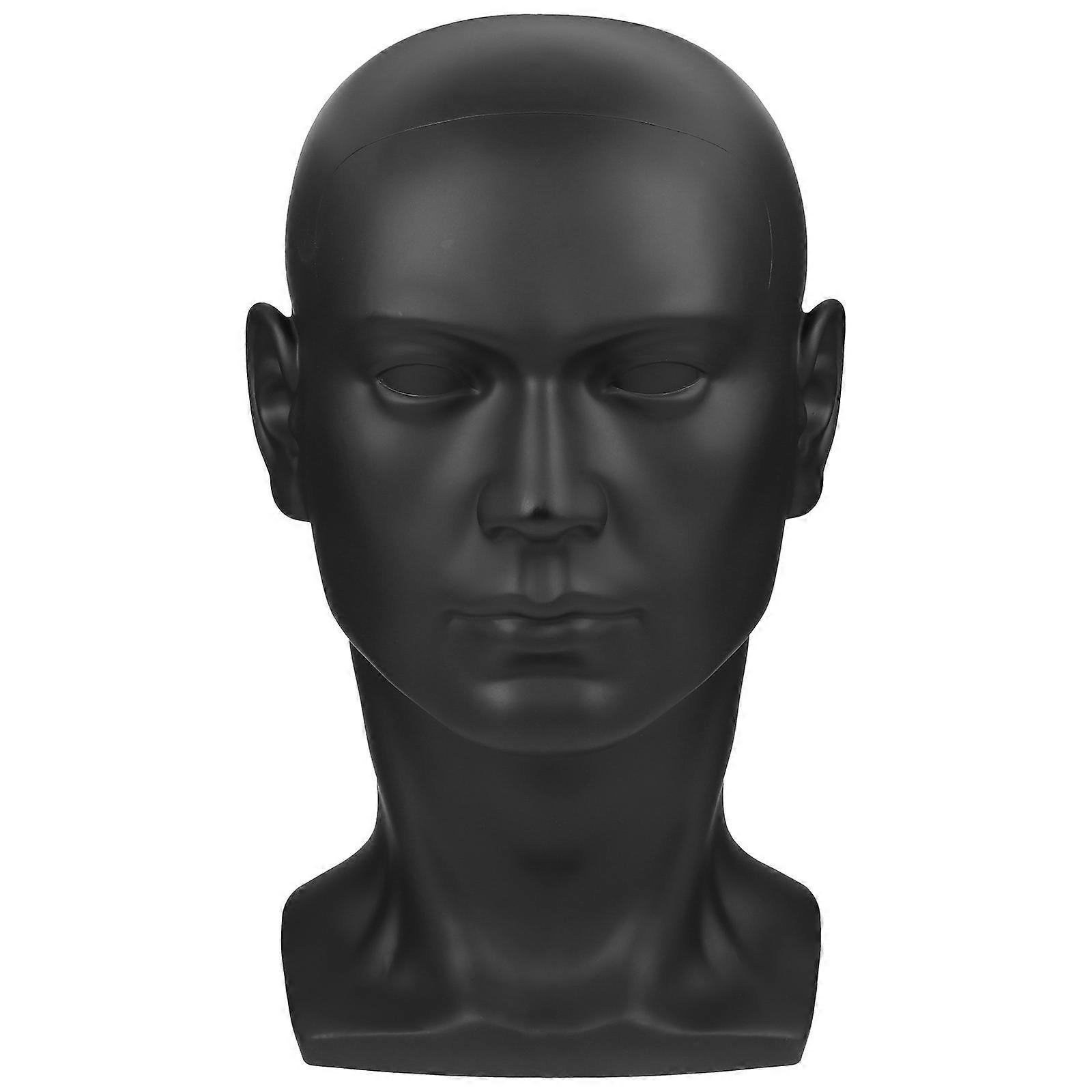 Black PVC Mannequin Head for Display Perfect for Wig Hat Glasses Smooth Surface Safe to Use