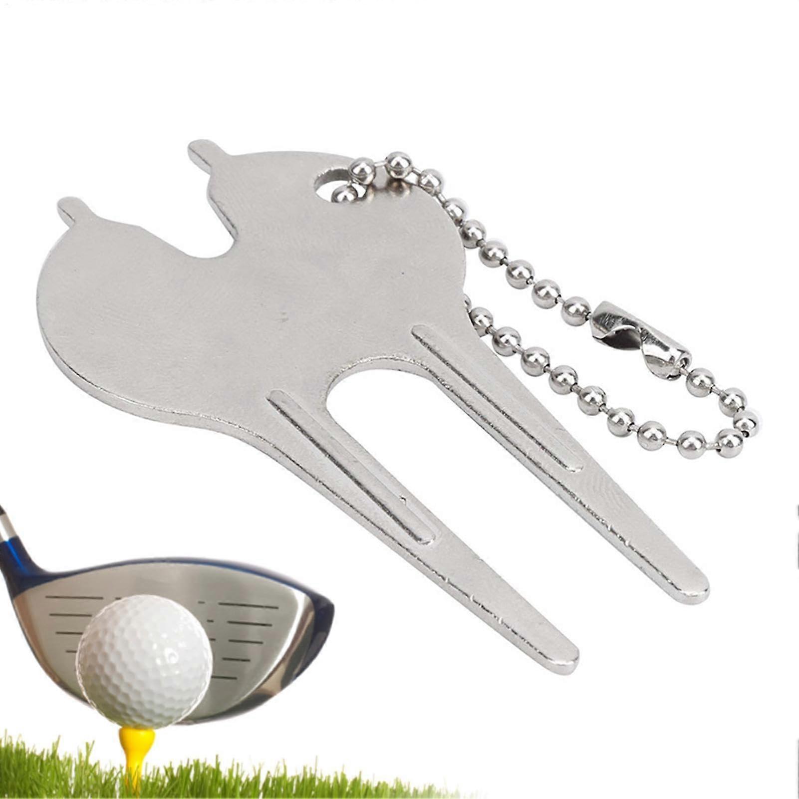 Golf Divot Fork, Zinc Alloy Green Fork, Ball Marking Tool, Portable Golf Tools
