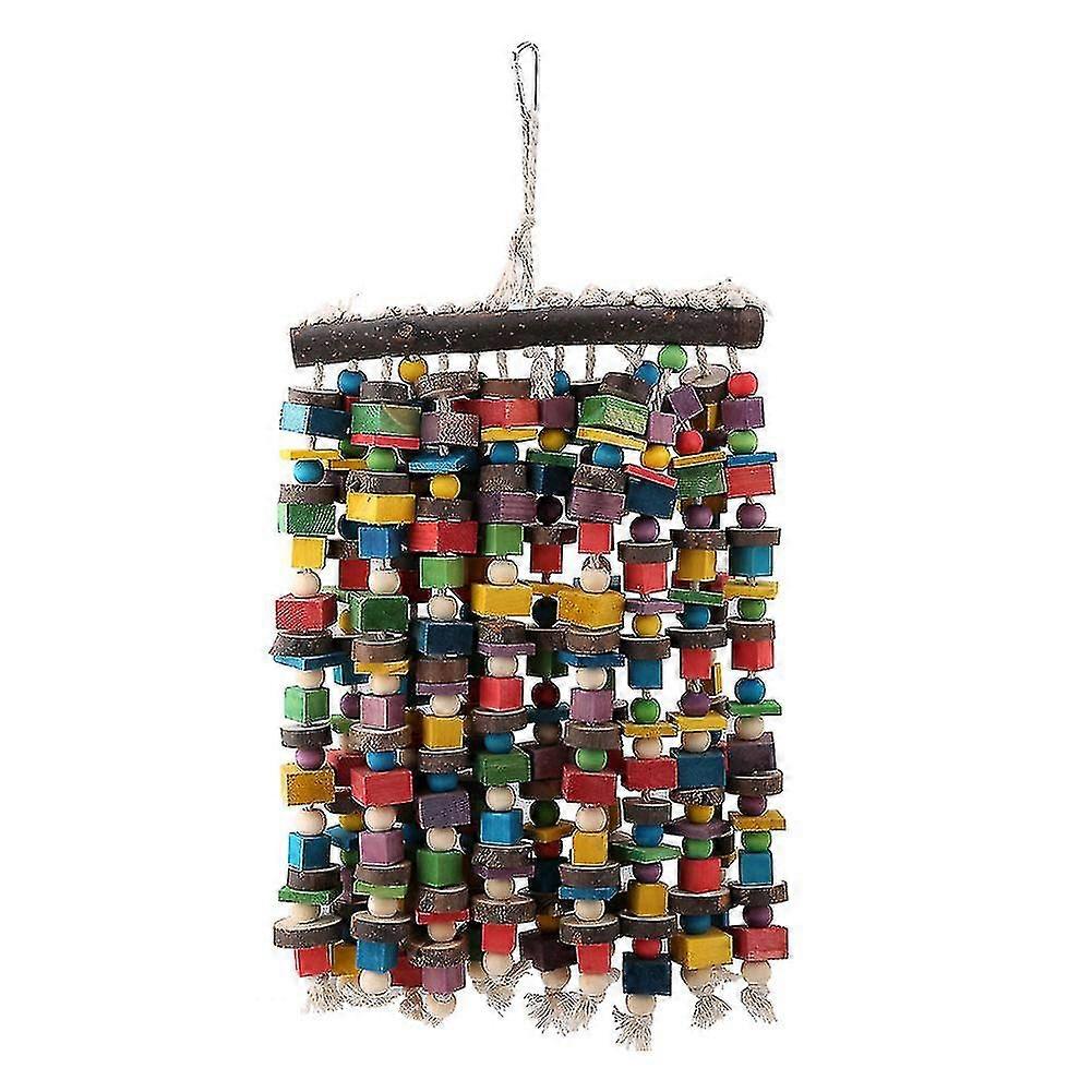 Hanging Chew Toys for Parrots - Colorful Perch Play Toys for Interactive Fun & Chewing Enrichment