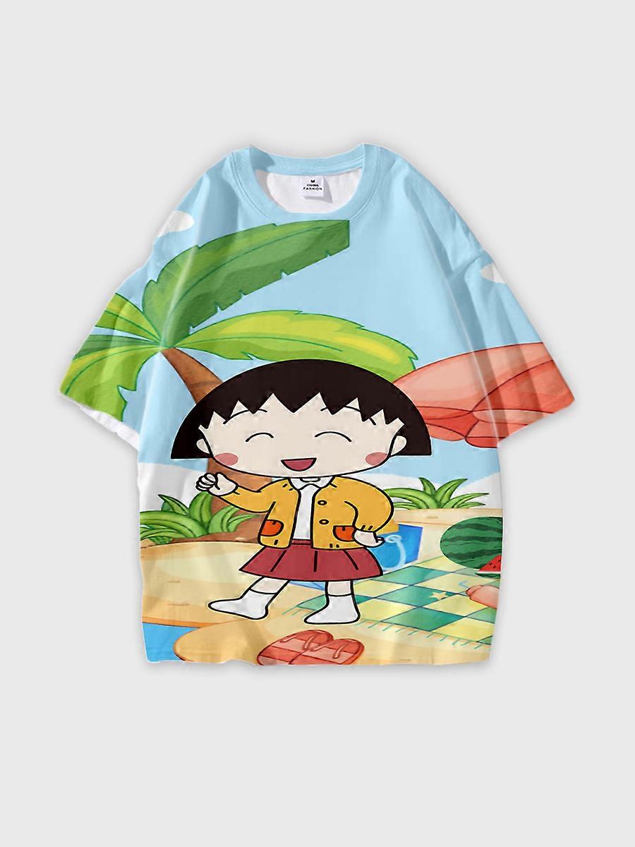 T-shirt round neck Animation Role Pattern loose short sleeve JW4918