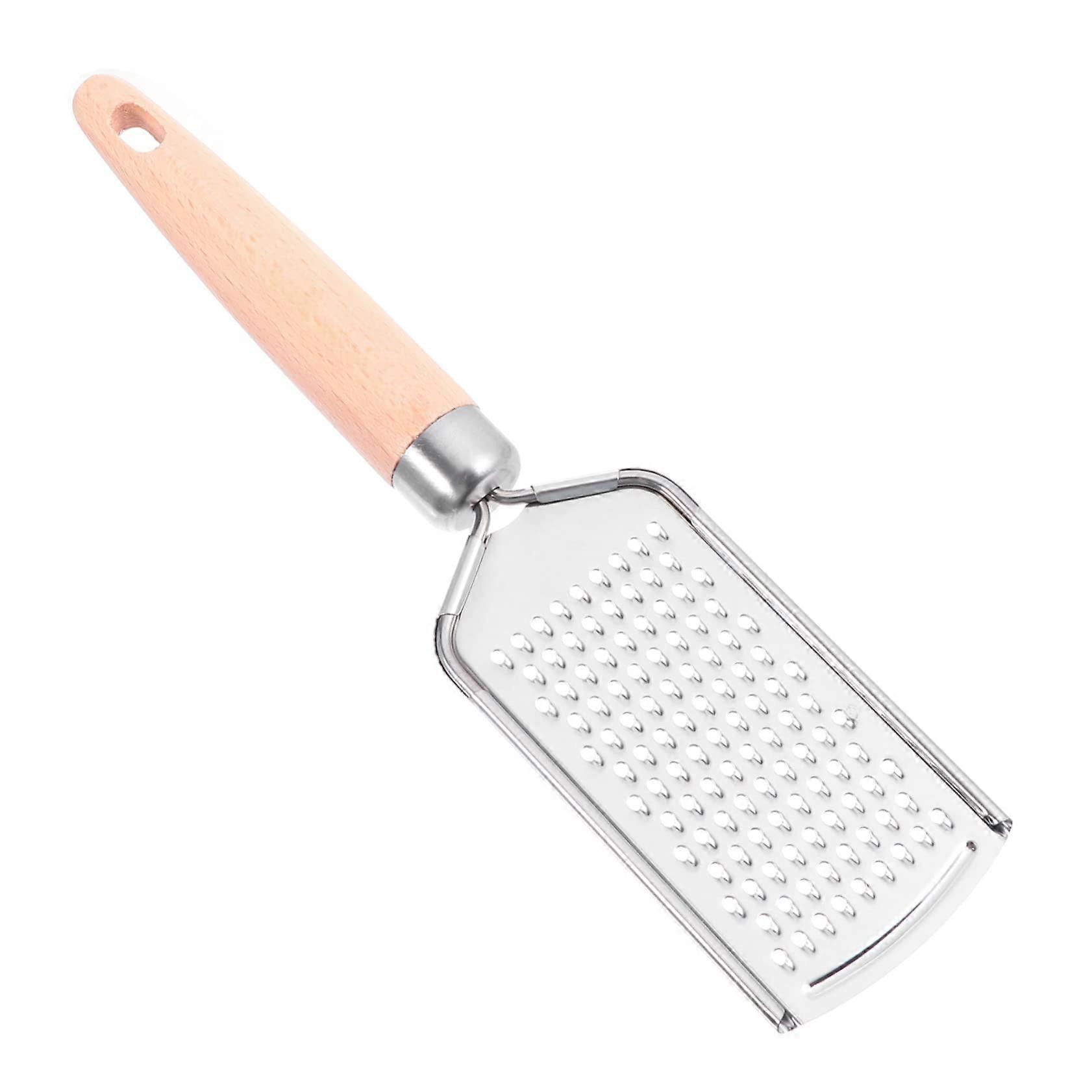 Multifunctional Grater for Cheese, Garlic, Nutmeg, and Potato - Portable Rotating Zester with Beech Handle, 25x6cm
