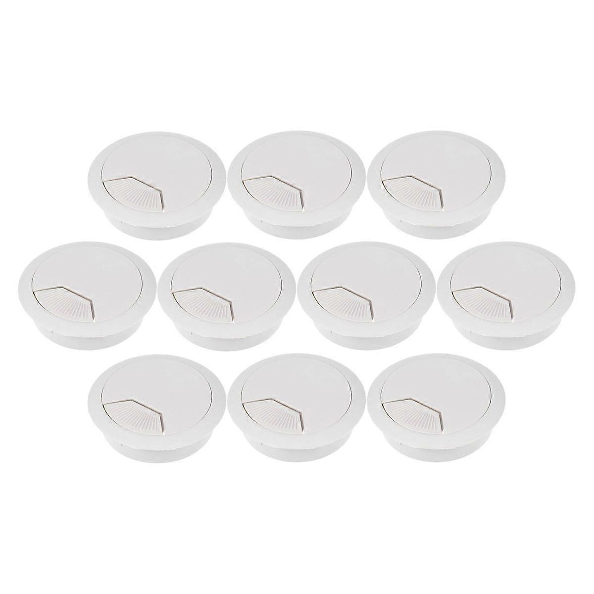 Cable Hole Cover Desk Wire Hole Insert Computer Table Wire Hole Insert Space Saving Grey White 50mm Diameter 12Pcs