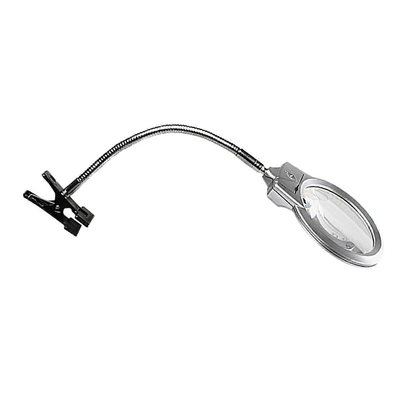 LED Magnifying Glass with Clamp and Adjustable Metal Arm, Clear Magnification, Energy-Efficient LED Light for Seniors and Crafters