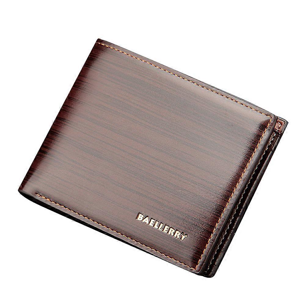 Multifunctional Man Wallet in Dark Brown with Coin Purse and Card Storage Features Durable Polyester 1Set