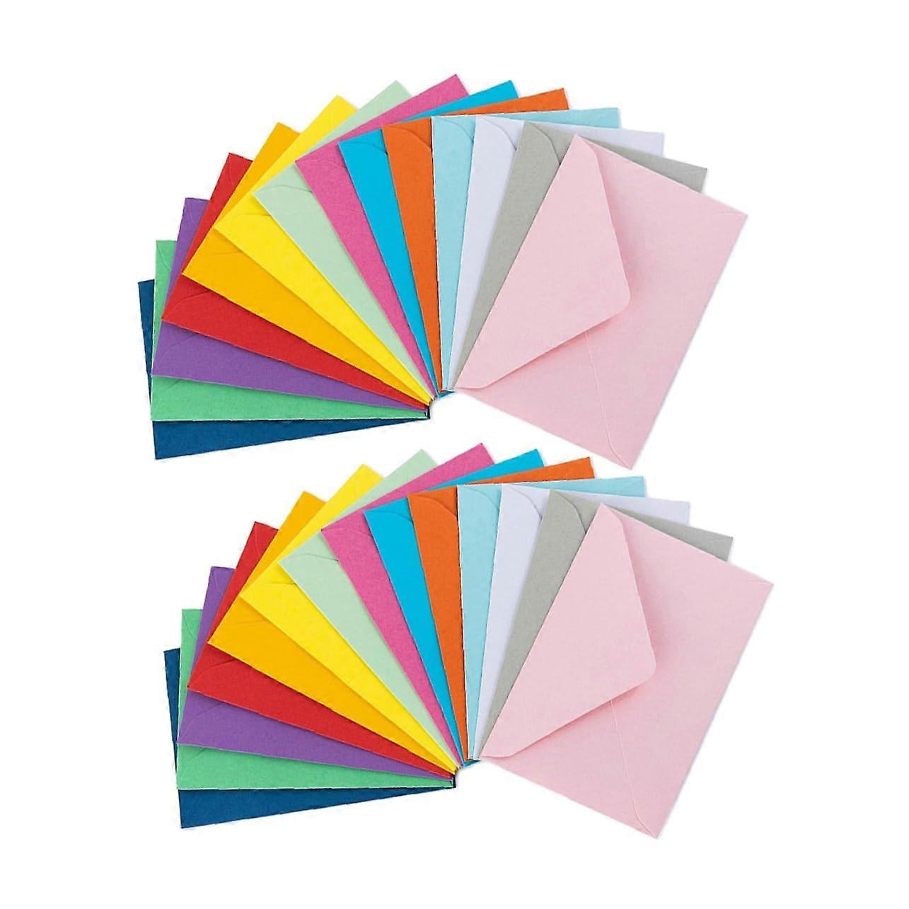 Pack of 100 Coloured Small Envelopes for Budgeting - DIY Money Envelopes, Plain Cardboard Pockets in Assorted Colors