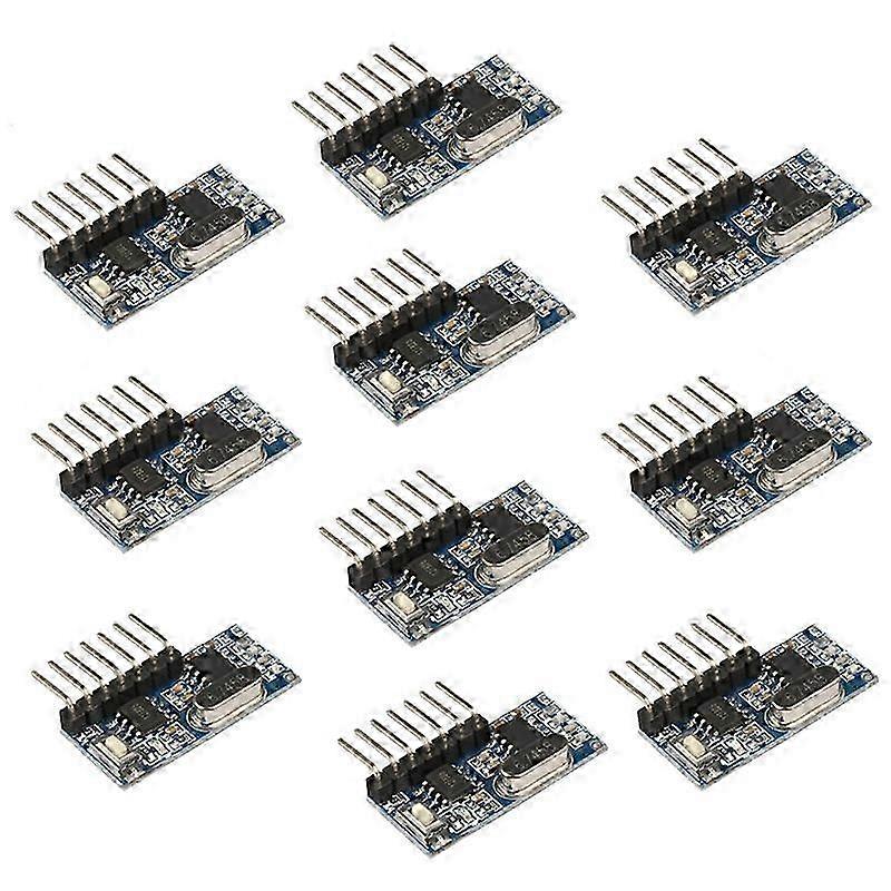 10PCS 433Mhz RF Receiver Learning Code Decoder Module 433 Mhz Wireless 4-Channel Output for Remote C