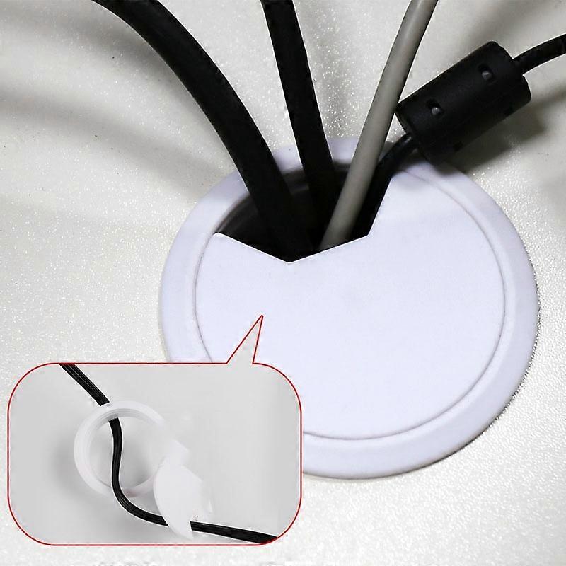 20 PCS ABS Plastic Round Cable Box Computer Desk Cable Hole Cover, Specification: 60mm (White)