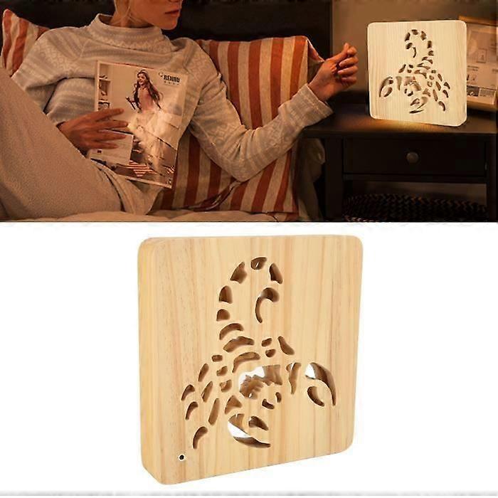 Table Lamp - Fdit - Scorpion - 3D Led - Solid Wood - Warm Atmosphere