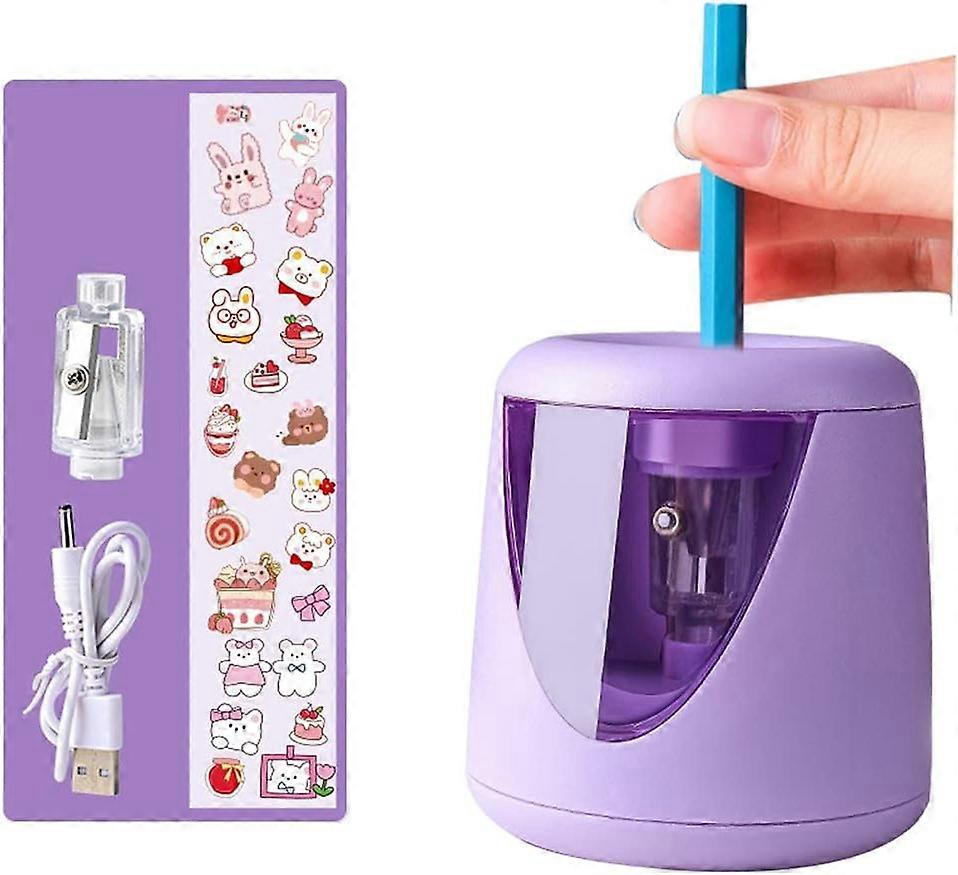 Automatic Electric Pencil Sharpener for Kids & Adults, Fast Sharpening for Standard & Colored Pencils (6-8.5mm), Safe & Quiet for School Home Office U