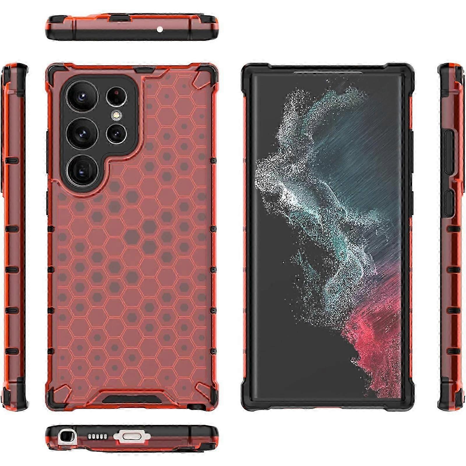 for Samsung Galaxy S24 Transparent Honeycomb Case, Anti-Scratch Hard PC Back Back + Soft TPU Bumper Non-Yellowing Phone Case