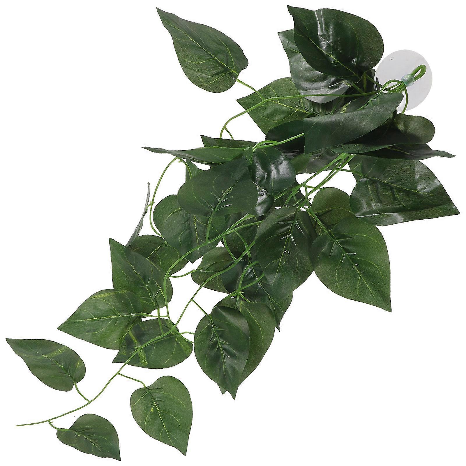 Realistic Reptile Fake Plant Ornament for Tank Decor – Natural Looking Durable Simulation Plant for Aquariums, Tortoise and Lizard Habitats