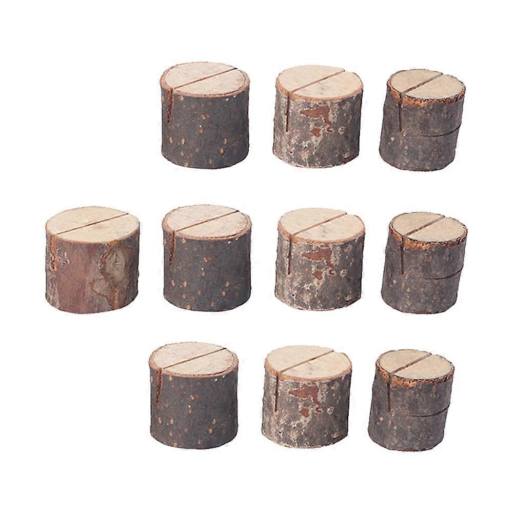 Chic Wooden Stump Place Card Holders Assorted Color 3X3.2X3.2CM Holding Notes Menu Holder 30Pcs