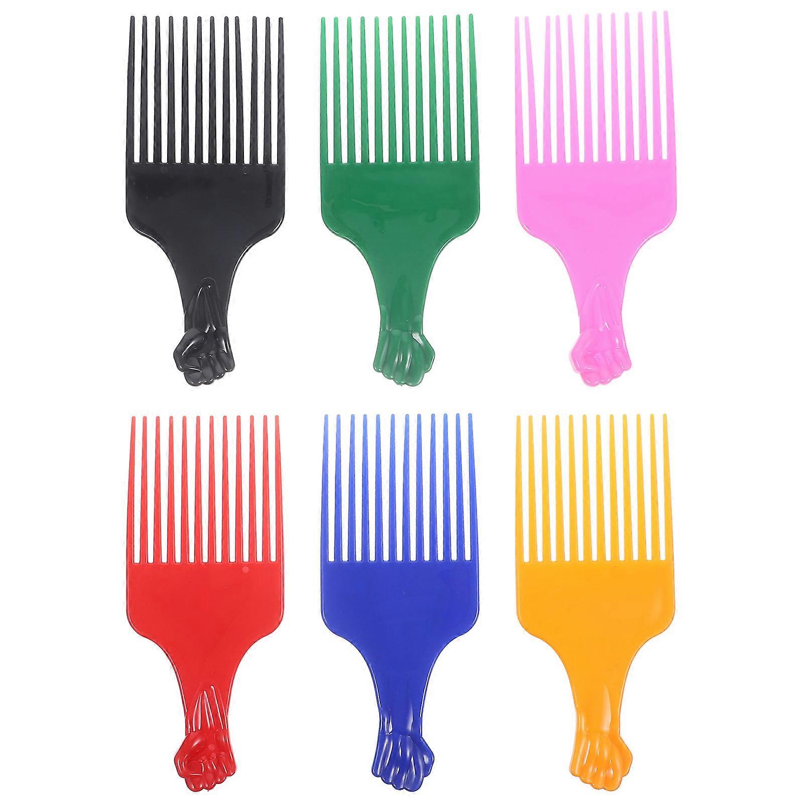 Plastic Hair Comb for Women and Men Smooth Detangling Long Tooth Beard Combs 6 Pieces Assorted Color