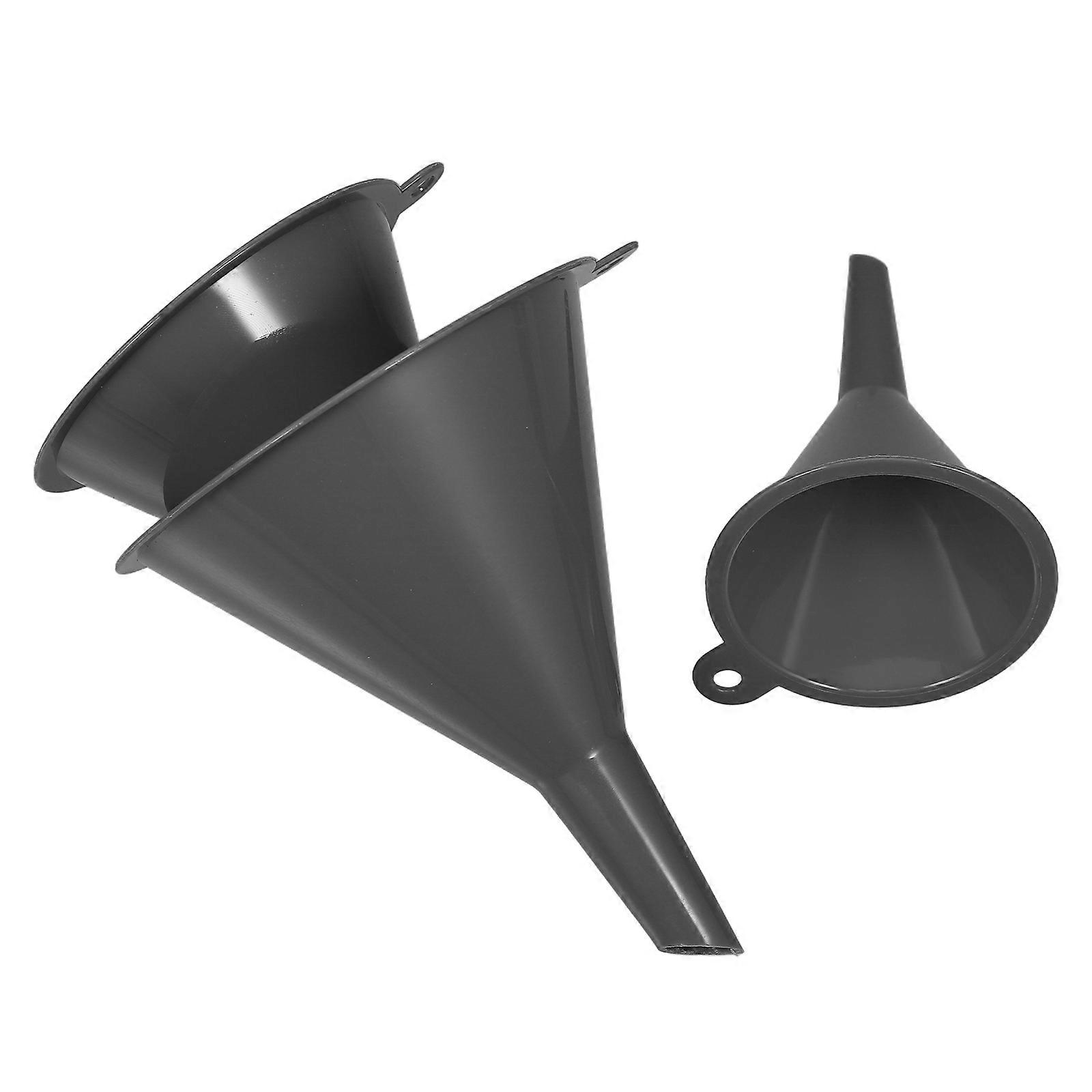 Filter Funnel Cone Shaped Household Sauce Jar Funnels 3Pcs Grey