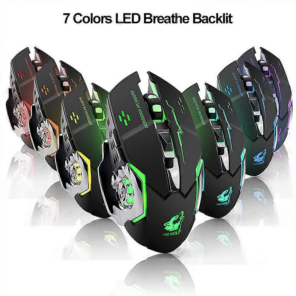Rechargeable X8 Wireless Game Mouse Silent LED Backlit USB 1800DPI Optical Ergonomic Gaming Mouse