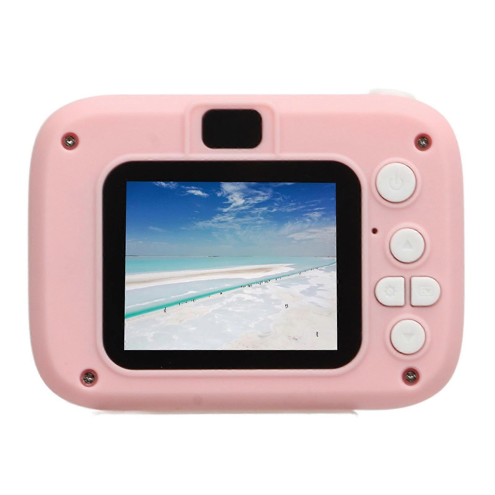 Kids Camera 2 Inch 20MP Dual Front Rear Cameras Portable Mini Toddler Digital Video Camera with Flash Light Pink 