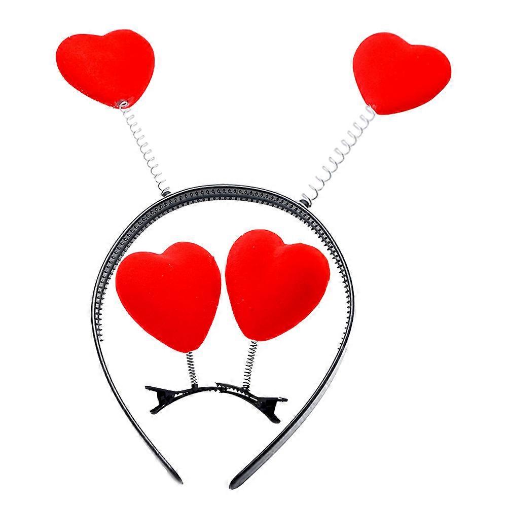 Red Heart Shaped Headbands Foam Flocking Material Beautiful and for Party Decoration Use 9 Pieces