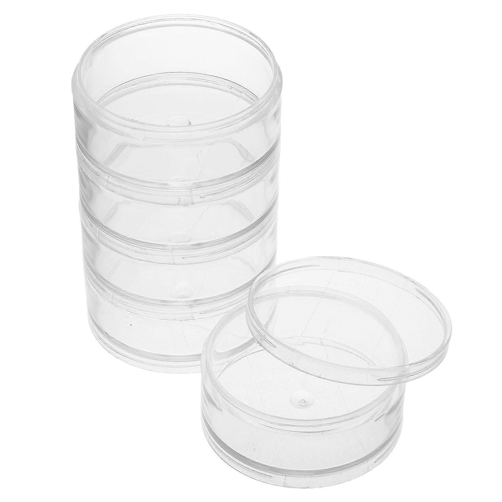 Clear Packaging Bottle With Lid For Jewelry Parts Small Items Storage Organization Home And Shop Use 13.50X7.00X7.00CM Plastic Round Design 1Set