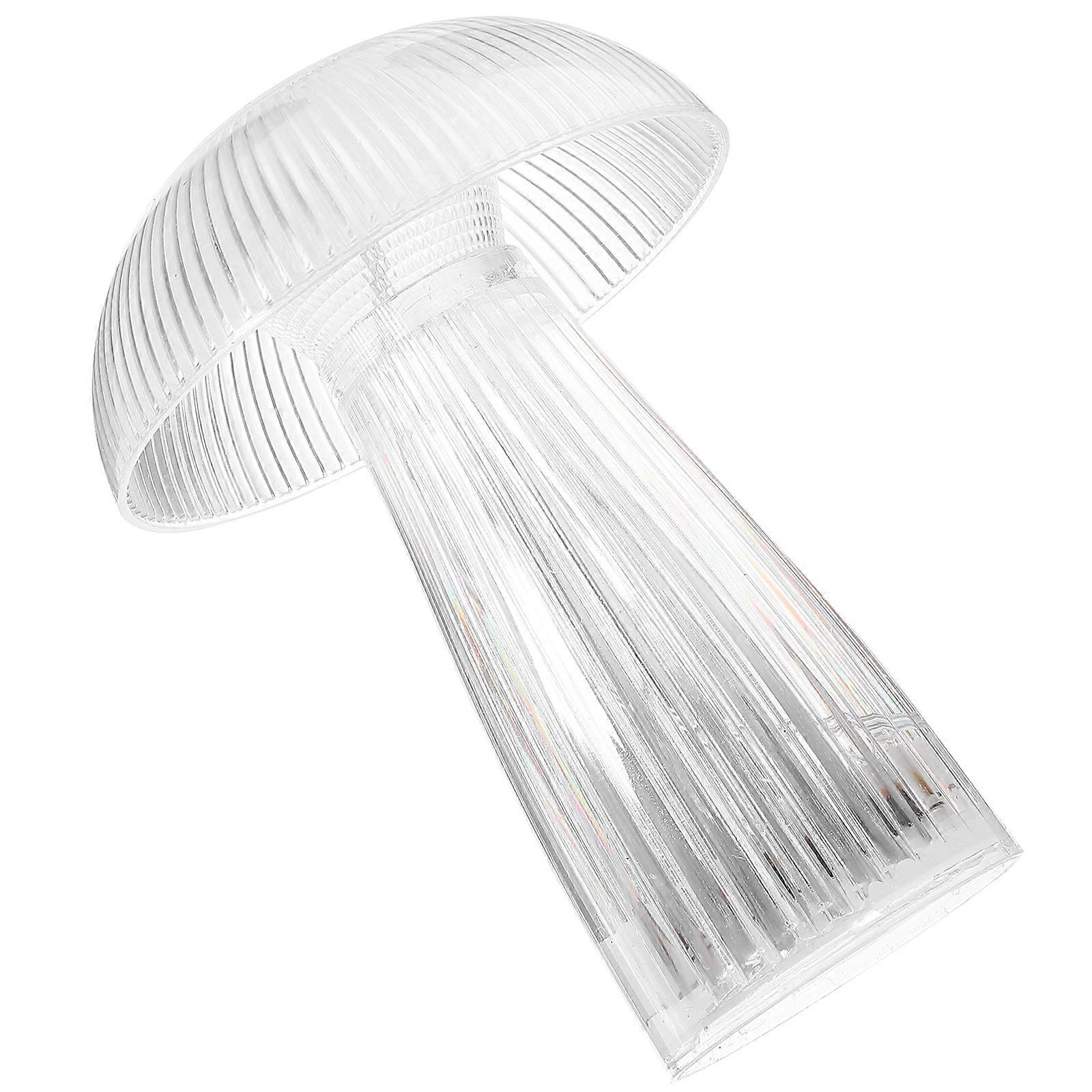 Mushroom Shaped Crystal Night Light with Jellyfish Design – Aesthetic Transparent Bedside Lamp for Bedroom Atmosphere – Decorative Warm Desk Light