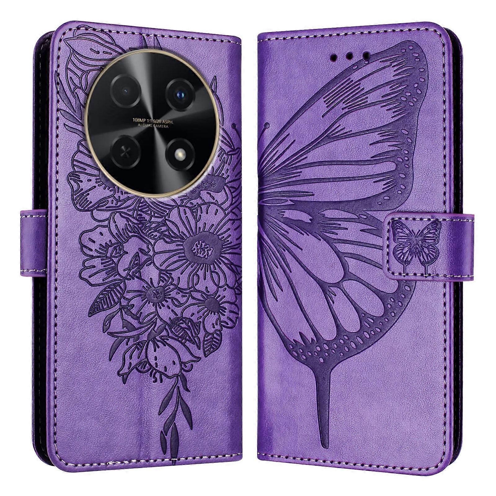 Embossed Butterfly Leather Phone Case