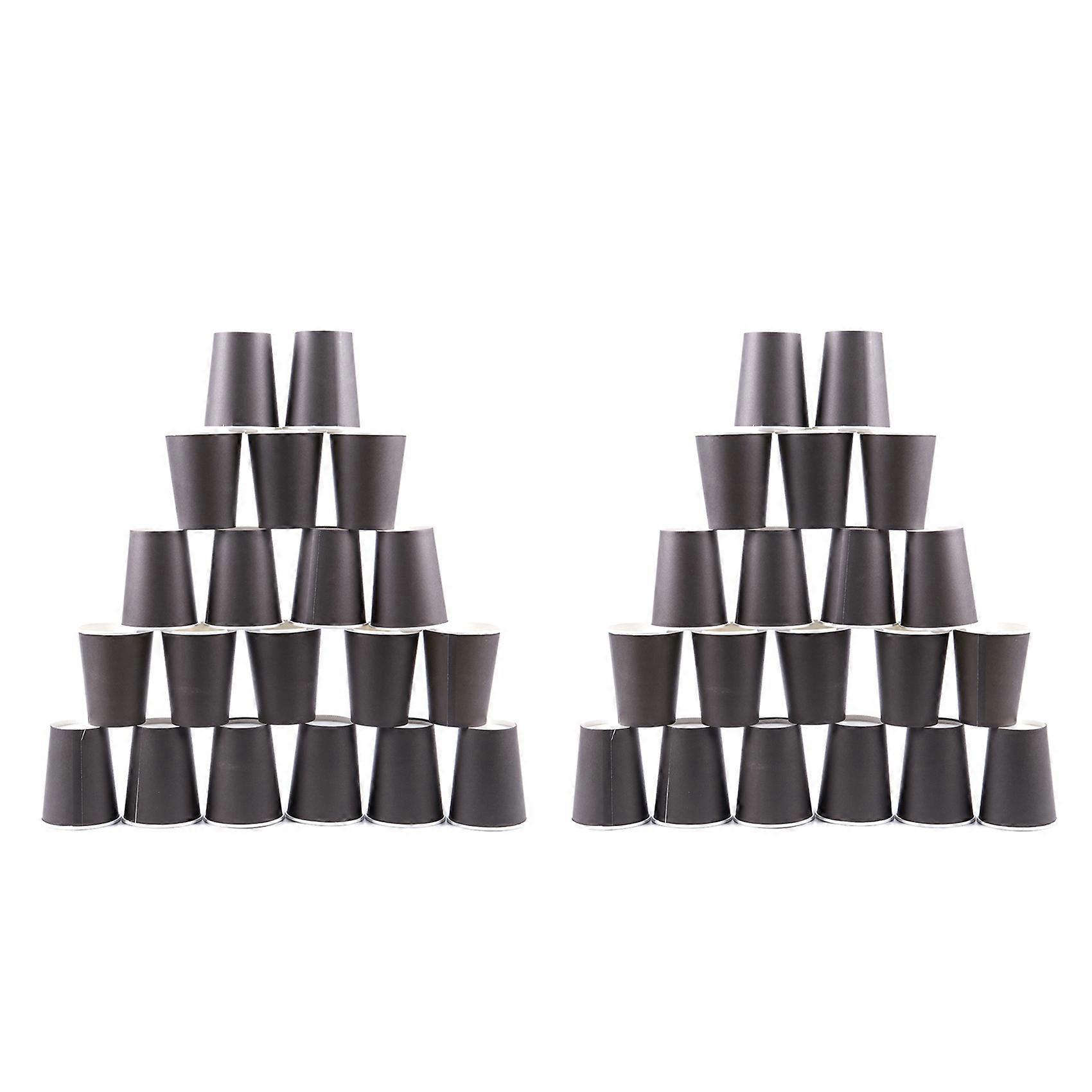40 Paper Cups (9Oz) - Plain Solid Colours Birthday Catering(Black)