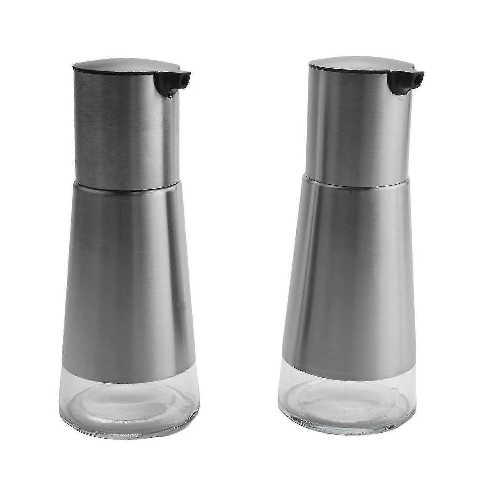 Olive Oil and Vinegar Dispenser Set, 2 Pack Elegant Glass Cruet with Drip Function