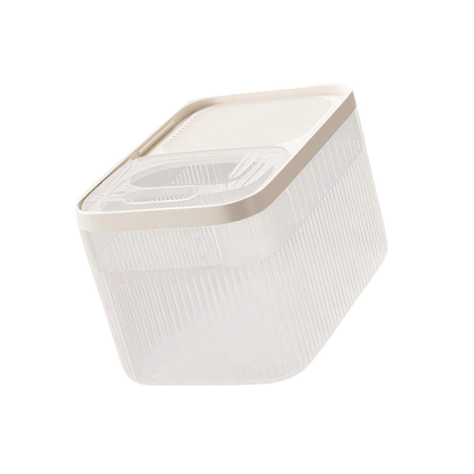 Airtights Cats Food Storage Container Large Capacity Seamlessly Pet Food Bin with Measuring Cup and Safety PP Transparent Color S