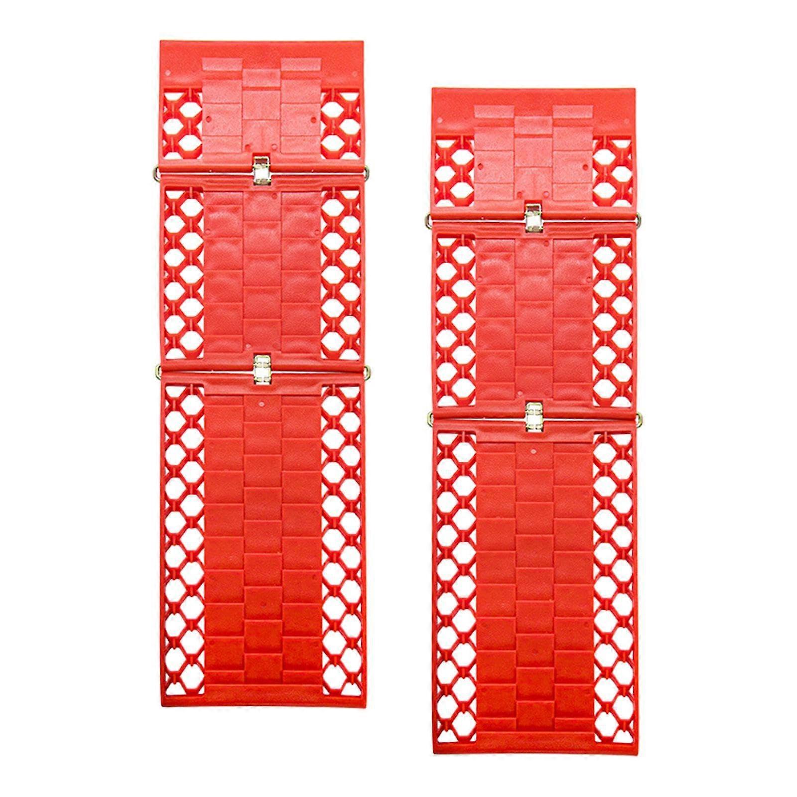 2 Parts Generic Foldable Traction Force Auto Escaper Red Snow Escaper Devices