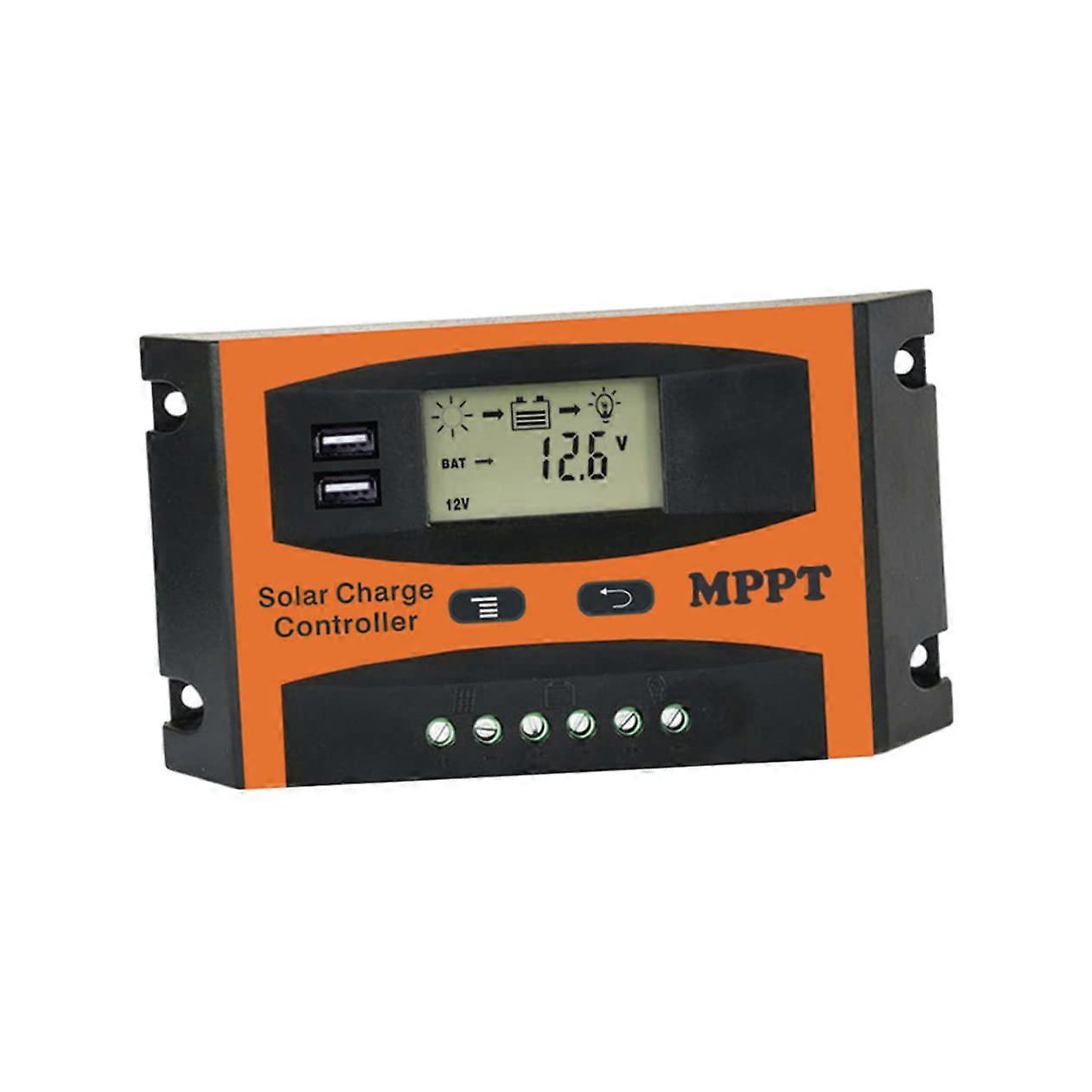 Solar Generator Controller 50A MPPT 12V/24V Charge Controller with Dual USB Output and Timer Function