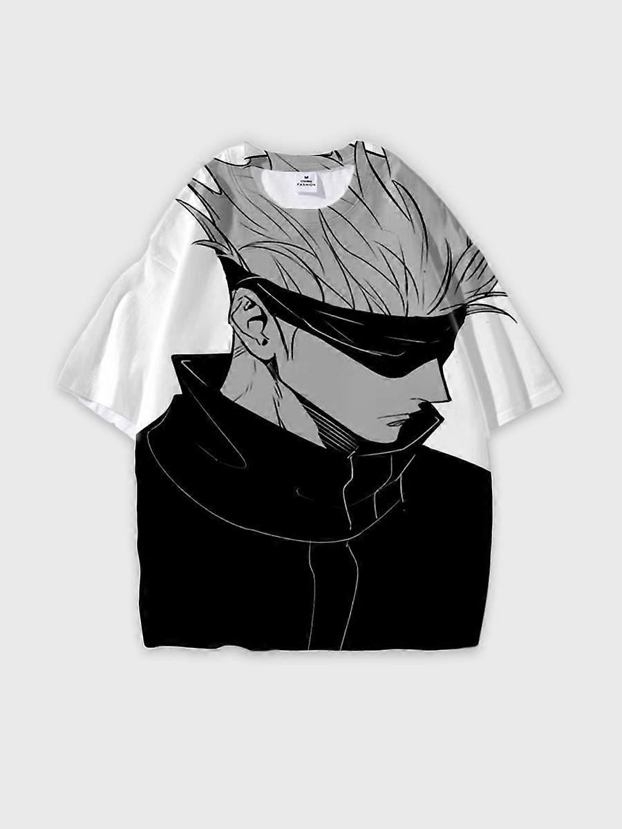 T-shirt round neck Character Pattern loose short sleeve P2993