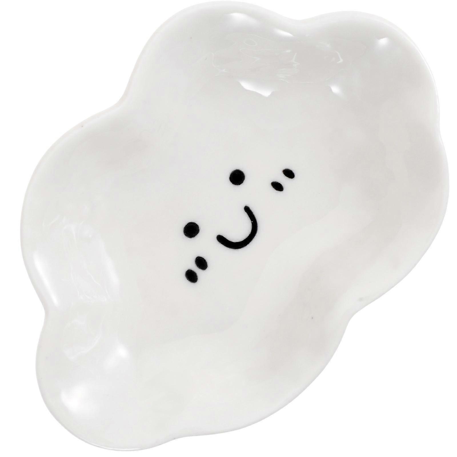 Cute Cloud Shaped Ceramic Dip Bowl for Oil, Soy Sauce, Ketchup, and Vinegar – Stable Base, Unique Cartoon Design, Kitchen and Restaurant Use