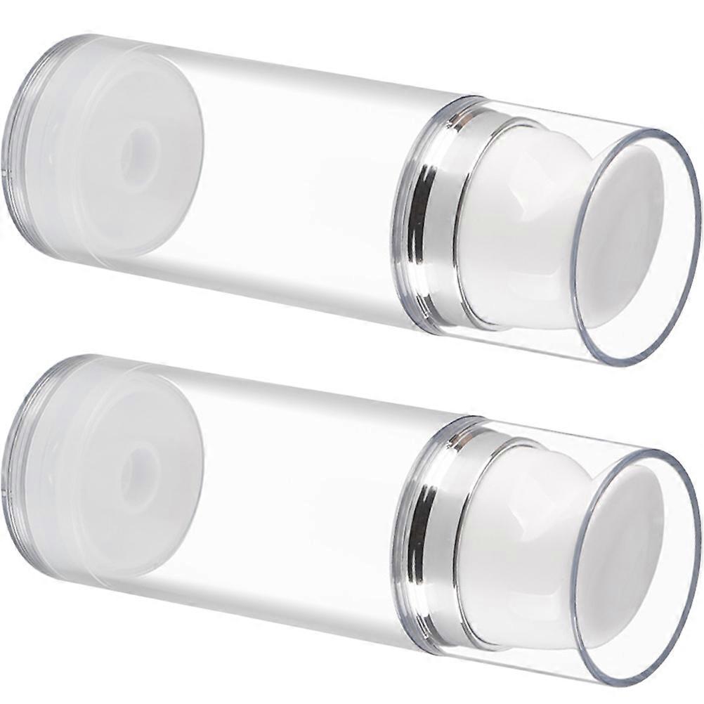 Airless Pump Bottle 2pcs Refillable Travel Lotion Dispenser Leak Proof Cream Sub Bottle Durable Transparent Container for Makeup