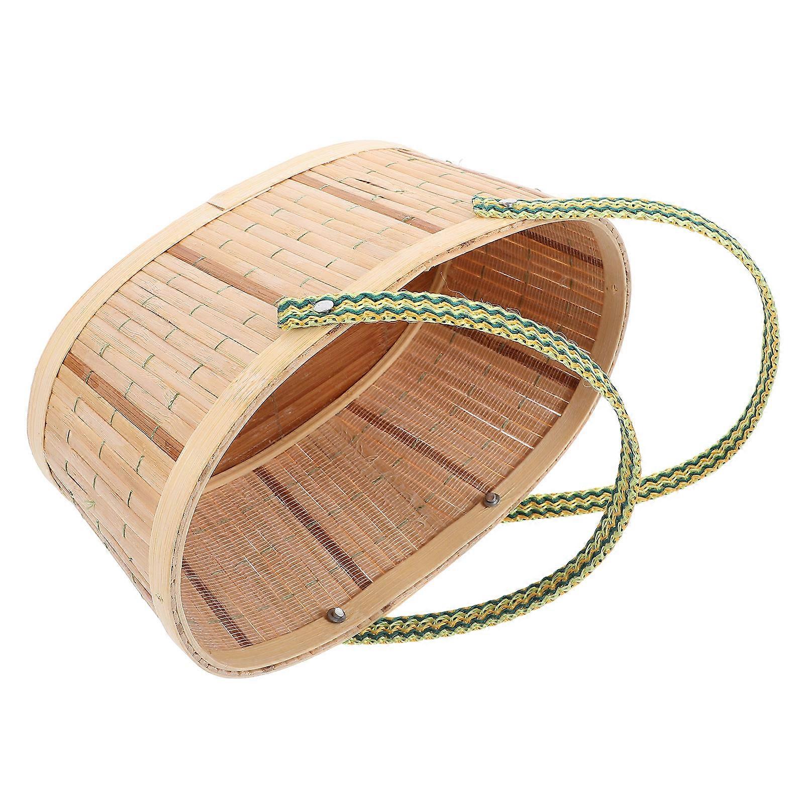 Woven Bamboo Basket for Decor Ivory Color Crafted from Bamboo Multiple Sizes Available