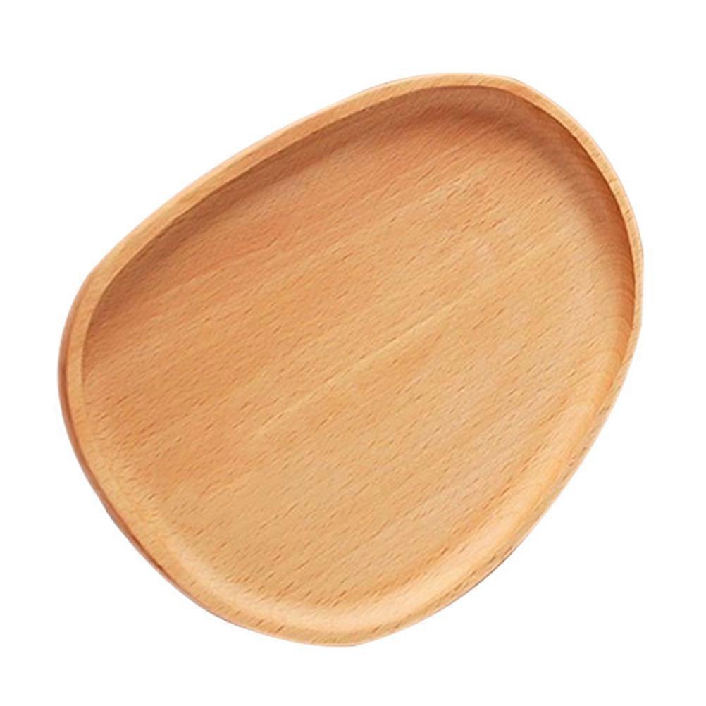 Masteelf Oval Wooden Serving Tray 1 Set Small Serving Plate Bread Cake Platter for Table