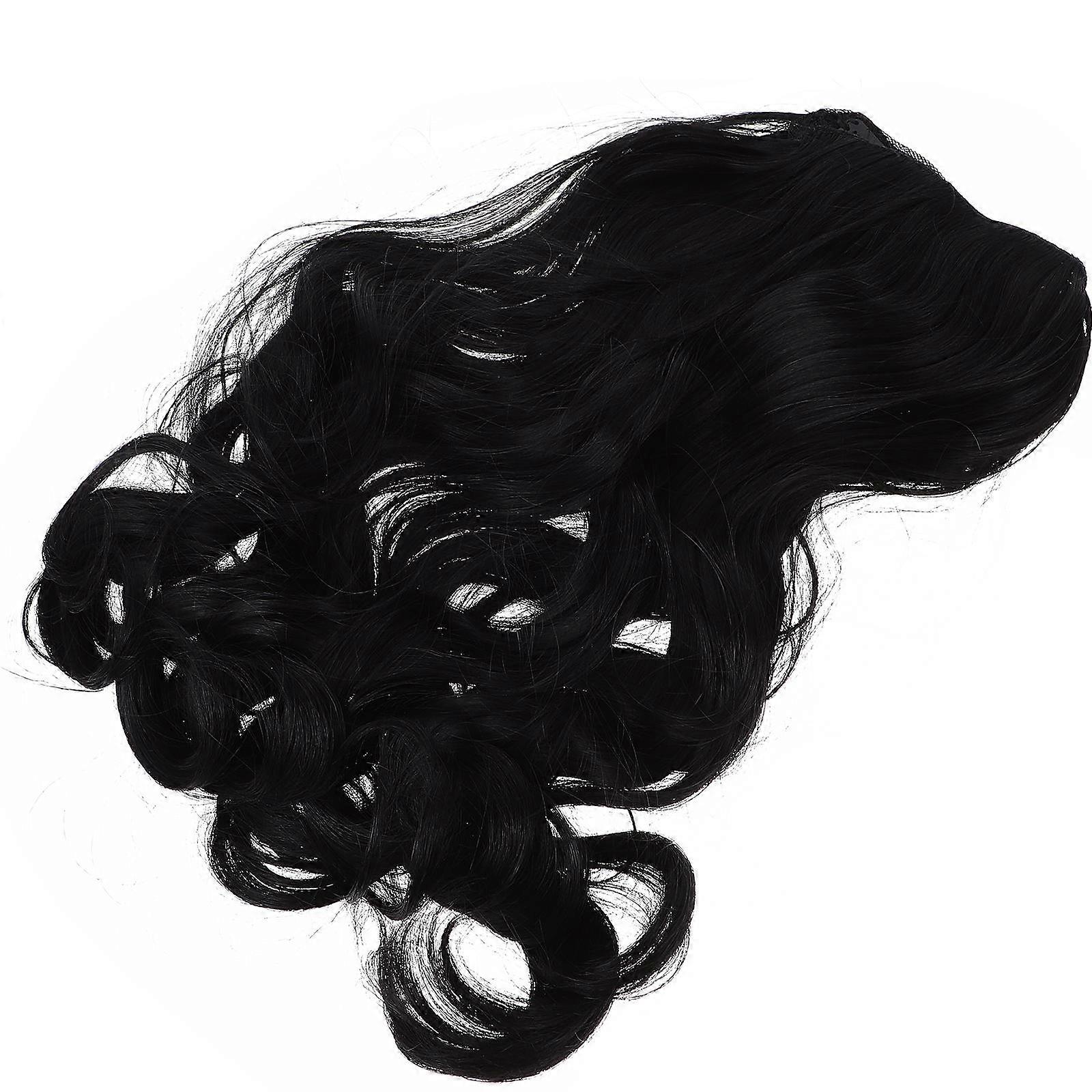 Curly Clip In Hair Extensions with High Temperature Silk Material Black Color for Women to Change Hairstyle Easily 10 Inches