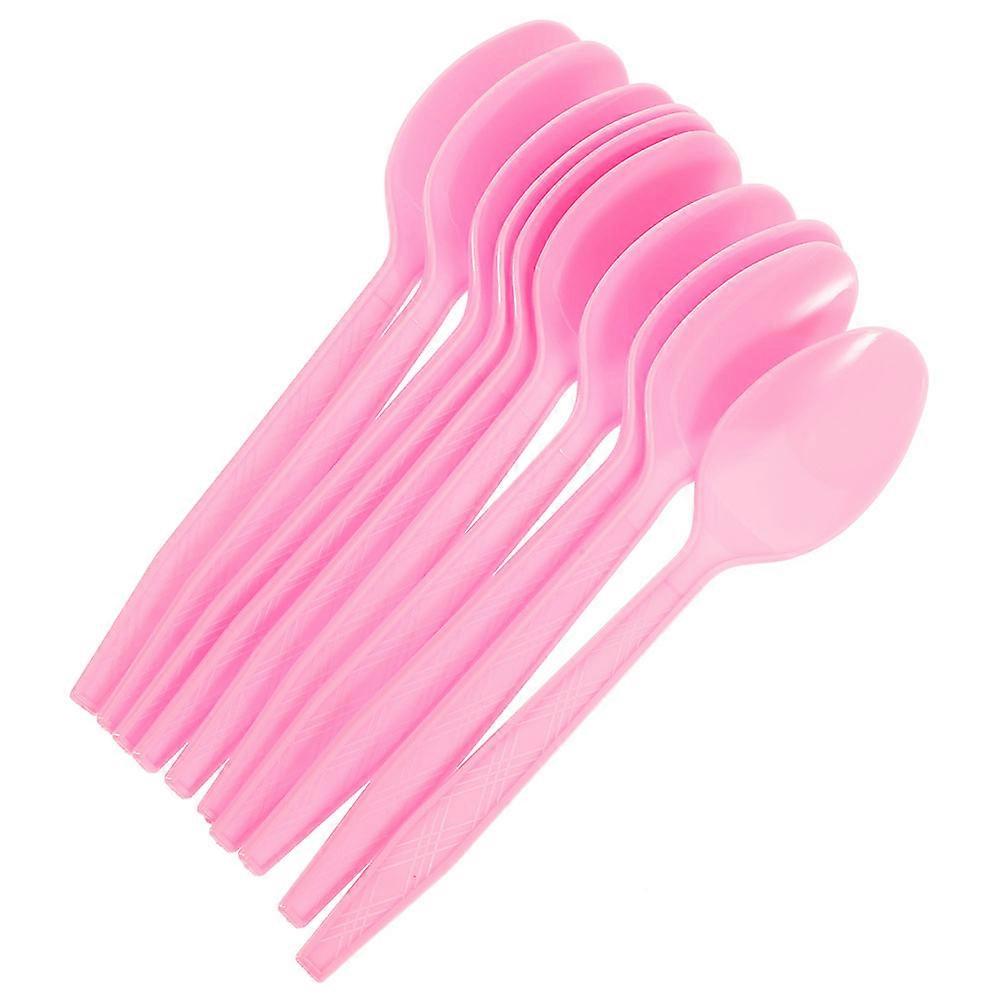 Reusable Plastic Cake Spoons for Daily Use with Craftsmanship Pink 50pcs