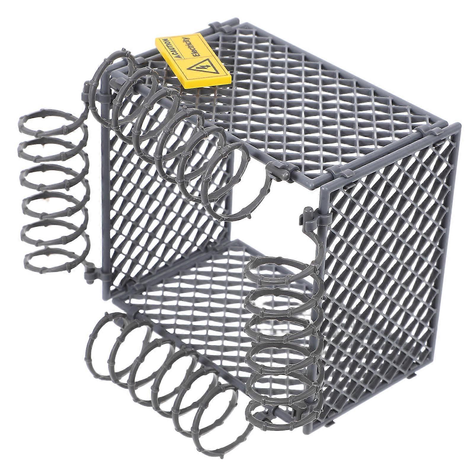 Sturdy ABS Protective Net Wall Building Blocks for Kids DIY Assembly Grey Enhances Creativity