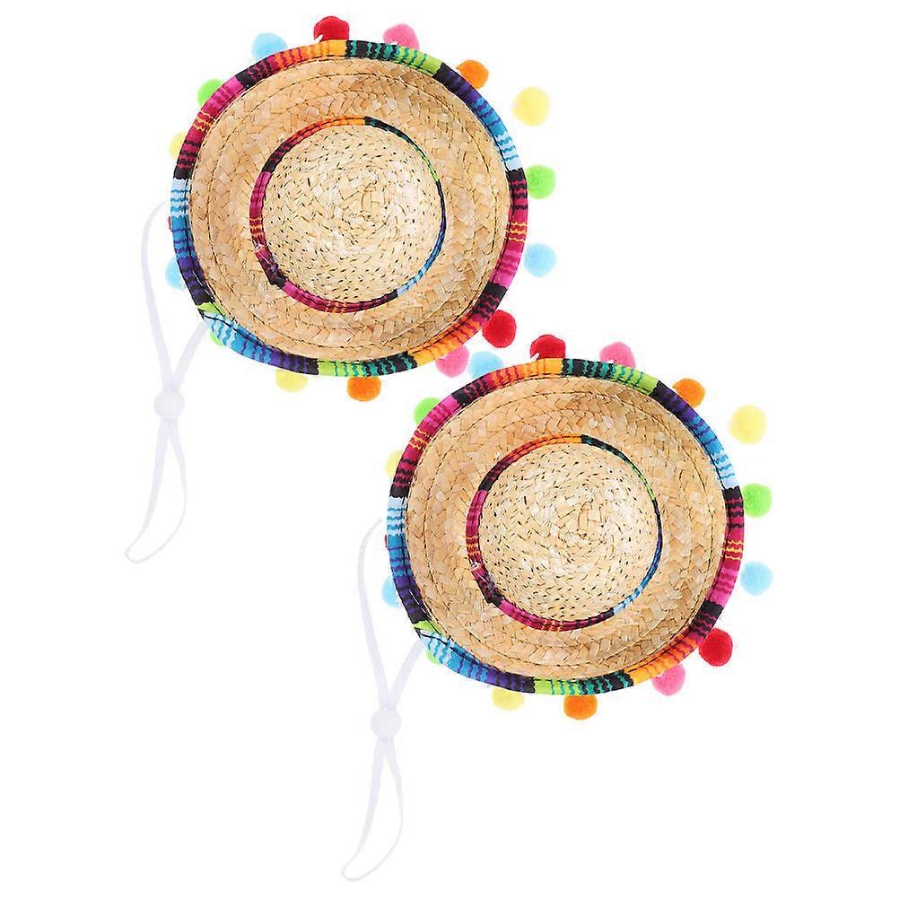 2Pcs Mexican Sombrero Party Hat Perfect For Holiday Events Wonderful Photo Props For All Ages