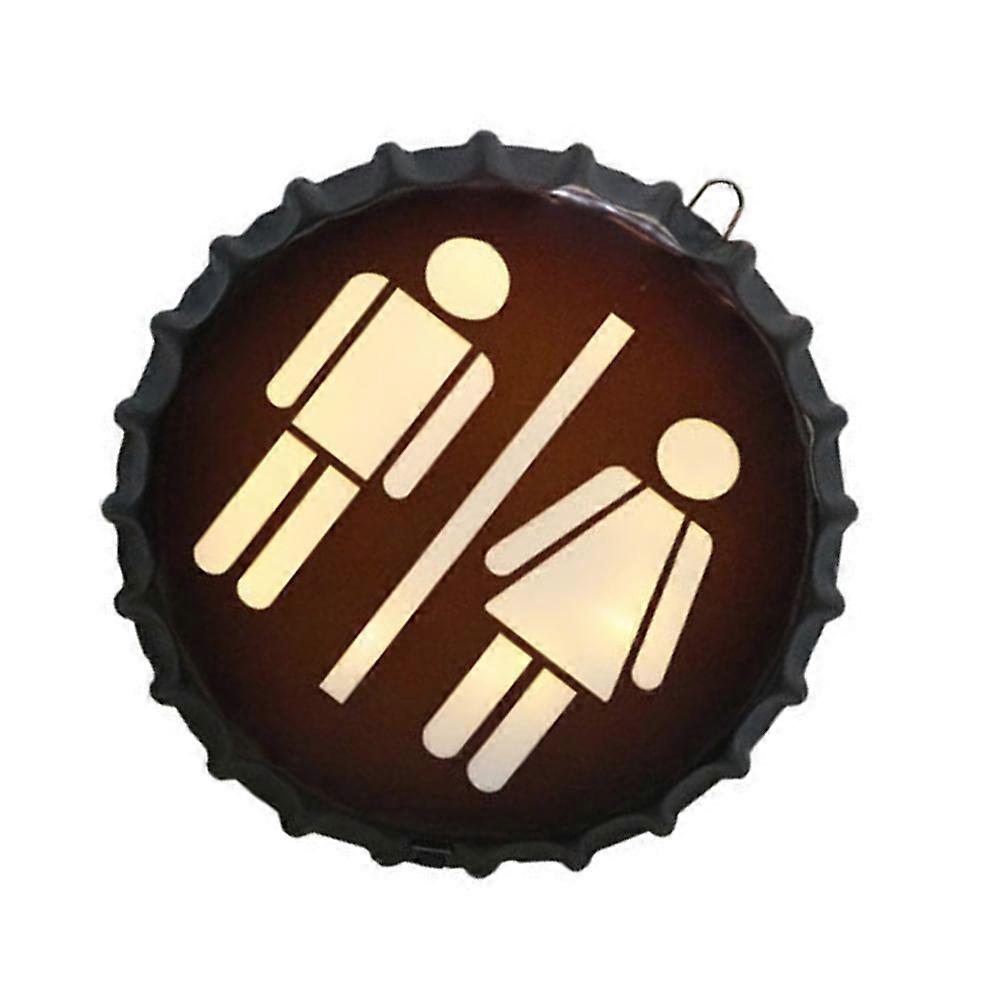 Led Toilet Sign Board Bottle Caps Sign Lamp Pendant Creative Bottle Cap 1Set