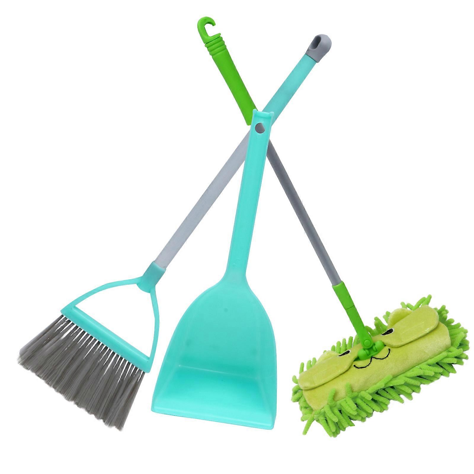 Assorted Color Mini Cleaning Toy Set Including 3Pcs Broom Mop And Dustpan For Pretend Play Suitable For Children Over 3 Years Old Indoor Outdoor Use