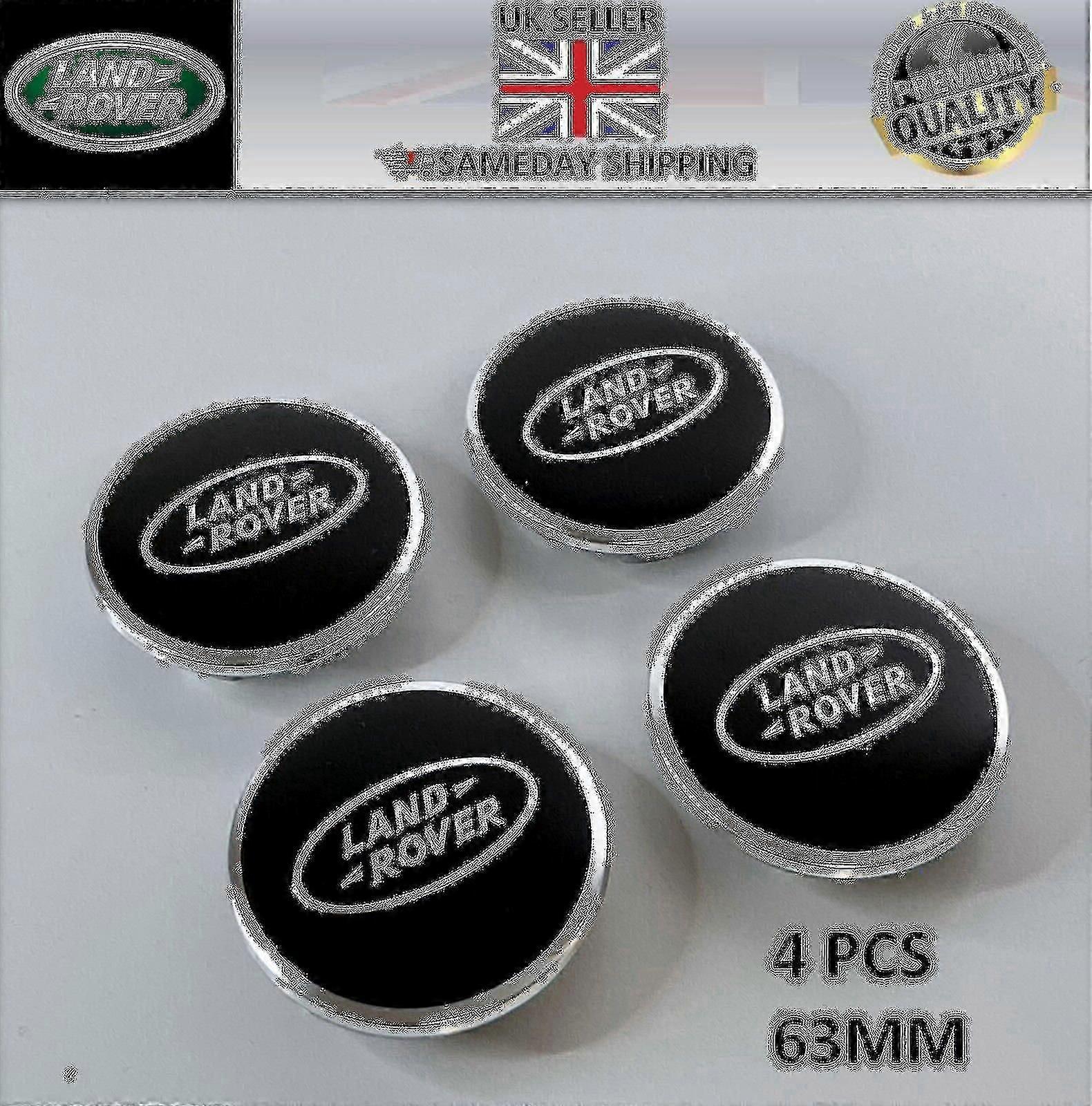 4 X Land Rover Centre Caps Black Range Rover Sport Evoque Velar Discovery 63mm -2024 Boris