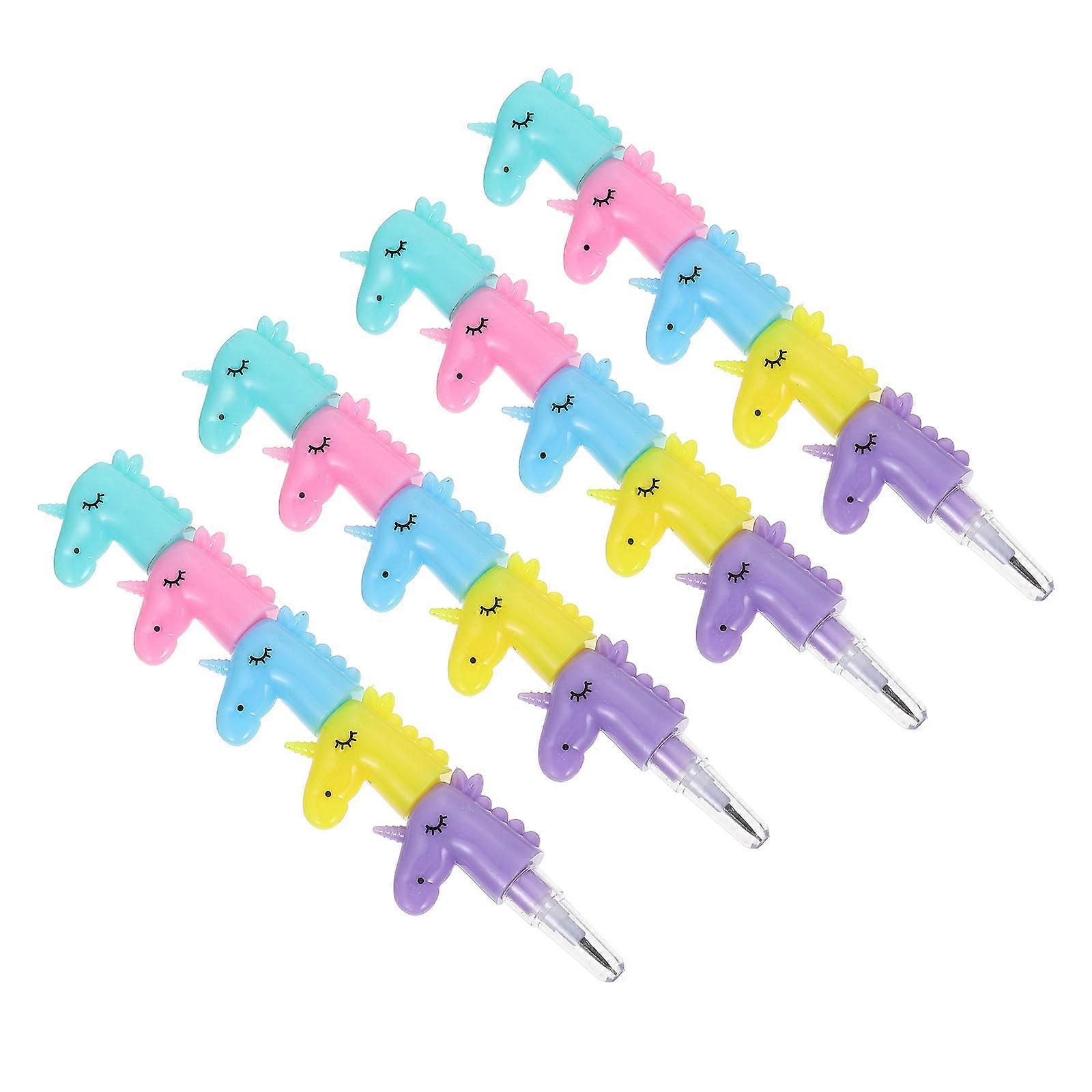 Stackable Pencils Assorted Color Plastic Pencils for Writing 20Pcs