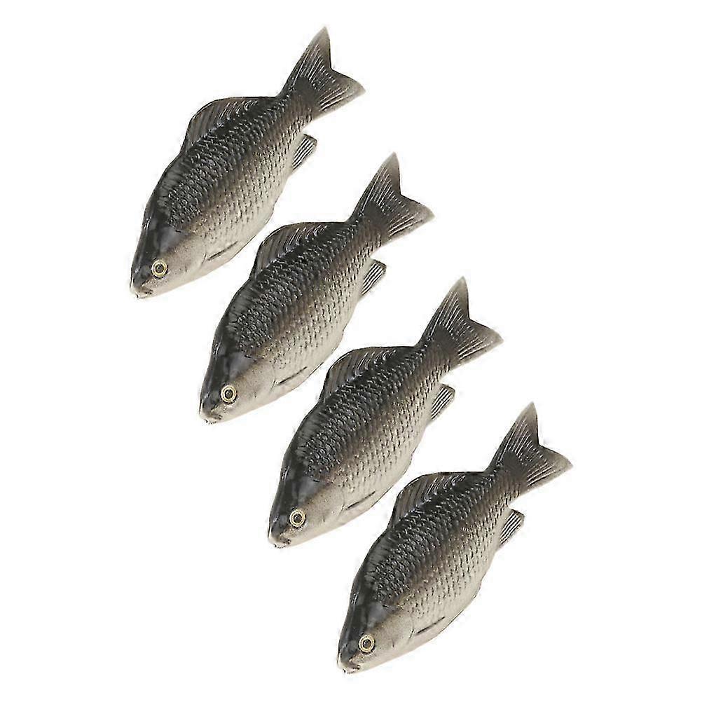 Artificial Fish Models Realistic Lifelike Models Dark Grey 18.30X7.00X3.00CM Decoration 4Pcs
