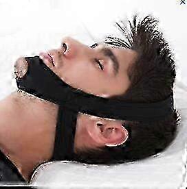 Adjustable & Comfortable Anti-Snoring Chin Strap for Sleeping - Black Sleep Aid for Better Rest & Reduced Snoring