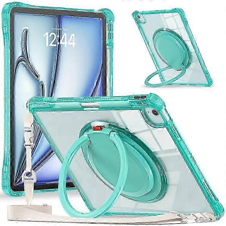 Compatible For iPad Air 13 (2024) / iPad Pro 12.9 (2022) / (2021) / (2020) / (2018) Case with Shoulder Strap Kickstand PC+TPU+Acry