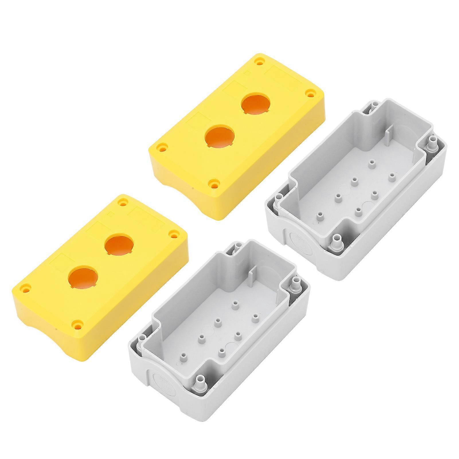 2 Sets Push Button Box Switch Case Control Station Shell Waterproof 2 Holes for Machine 
